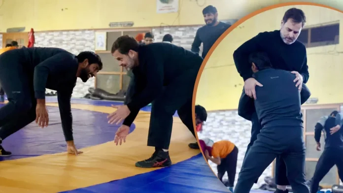 Rahul Gandhi Tries Wrestling and Jiu-Jitsu Fun with Bajrang Punia! Image Source: TV9 Bharatvarsh